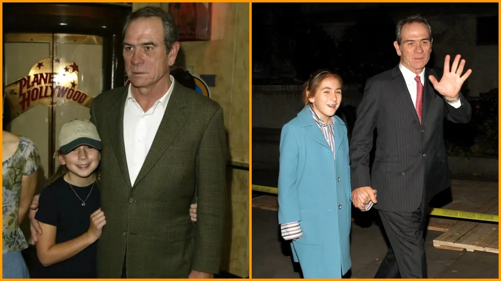 Tommy Lee Jones junto a su hija de pequeña.