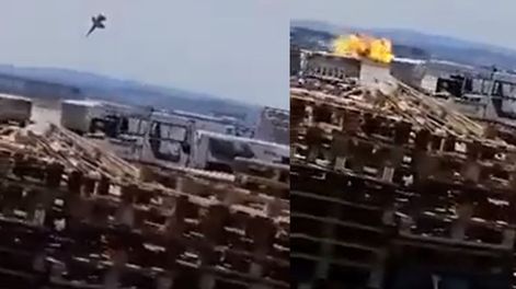 Video: un avión de caza se estrelló en España y el piloto se salvó de milagro.