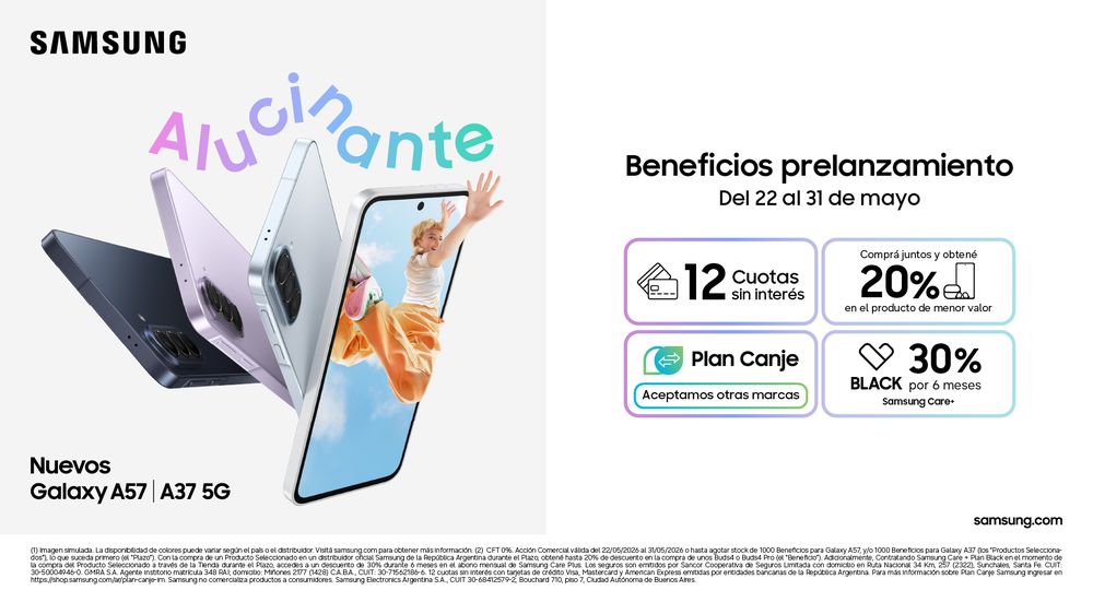 Beneficios en la compra de los Samsung Galaxy A57 y A37
