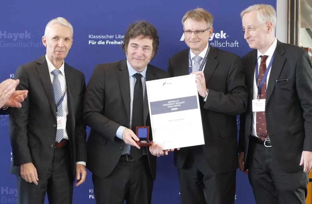 En un discurso de más de una hora en el Hotel Hafen Hamburgo, Milei volvió a criticar a la política y a la máquina de impedir. Foto: Oficina de la Presidencia de Javier Milei