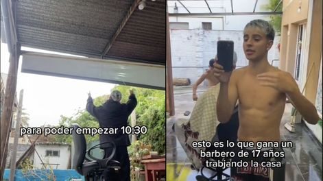 Eze Noel armó su propia barbería en su casa con 16 años y hoy es furor en redes sociales.
