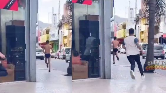 Algunos usuarios teorizan que podría tratarse de un hecho actuado para dar publicidad a un comercio de la zona. Foto: Captura video
