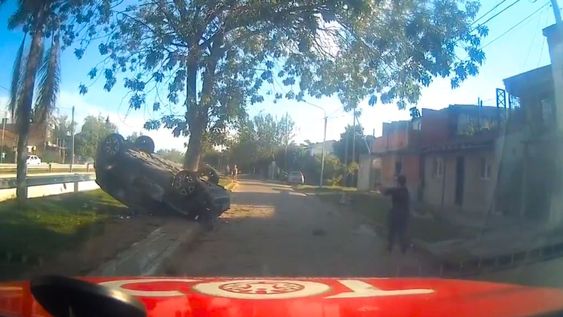 Momento del accidente en Malvinas Argentinas, Buenos Aires.