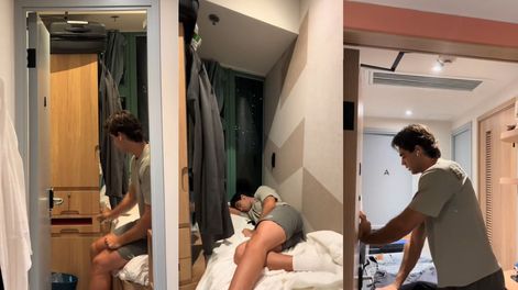 Joven que mide 2 metros mostró cómo es su casa de 5 metros cuadrados en Hong Kong