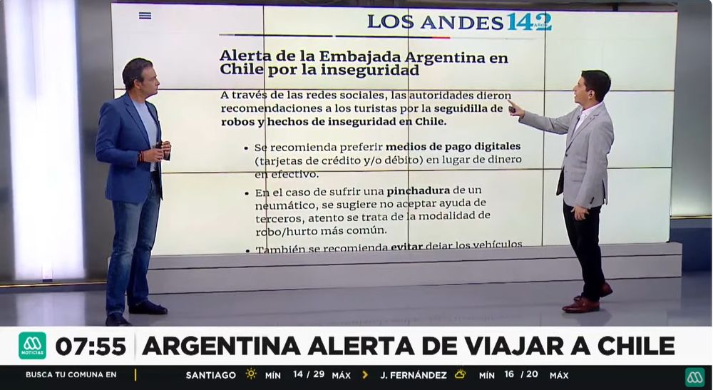 Si usted viaja a Chile, no salga: la reacción de la TV trasandina al informe de Los Andes por ataques a los argentinos