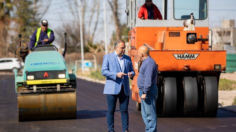 Stevanato recorrió obras de repavimentación en dos distritos