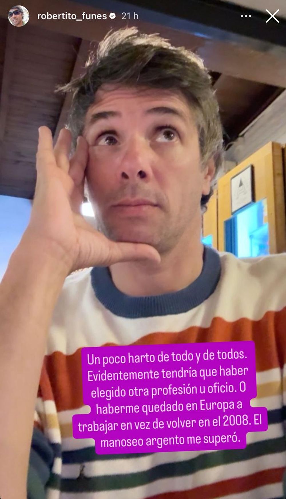 Robertito Funes se mostró decepcionado en redes sociales