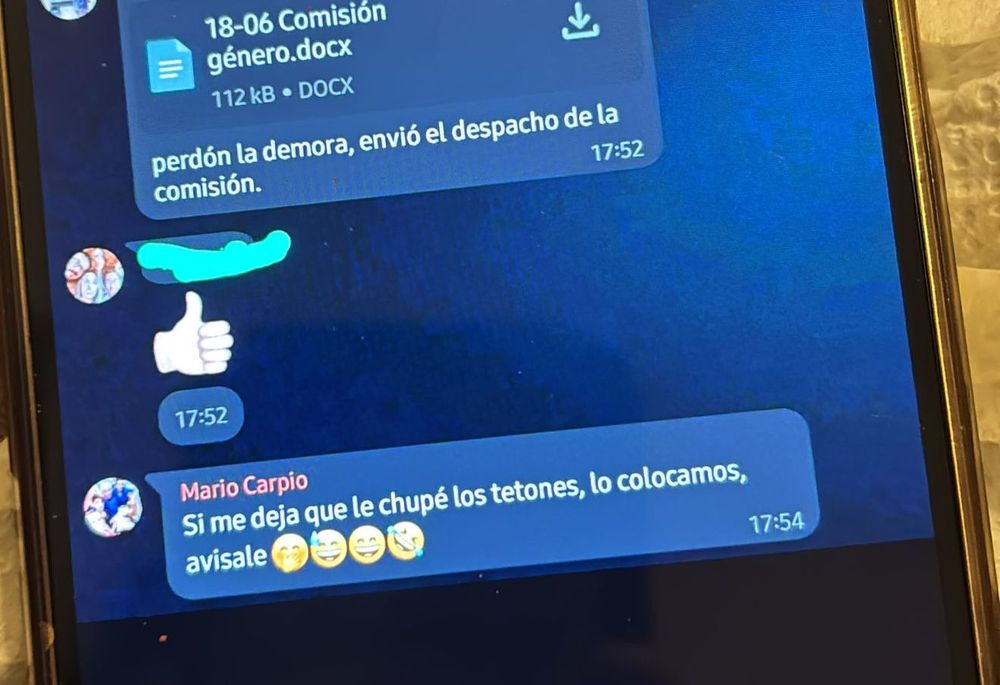 El mensaje se viene divulgando dentro de la municipalidad pero la edil afectada no quiso mostrarlo como prueba para no ser 