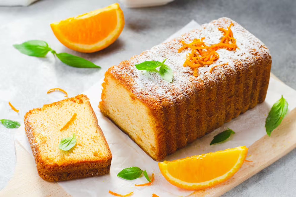 Budín de naranja sin manteca ni huevo: esponjoso, fácil y saludable.