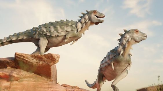 Reconstrucción de Jakapil kaniukura, el primer dinosaurio tireóforo de su tipo para Argentina y para Sudamérica. Foto: Mauricio Álvarez y Gabriel Díaz Yanten.
