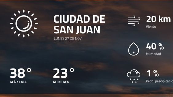 Pronóstico regional: así estará el tiempo en Ciudad de San Juan