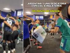 Festejos de la Selección Argentina en el vesturio. Festejos de la Selección Argentina en el vesturio.