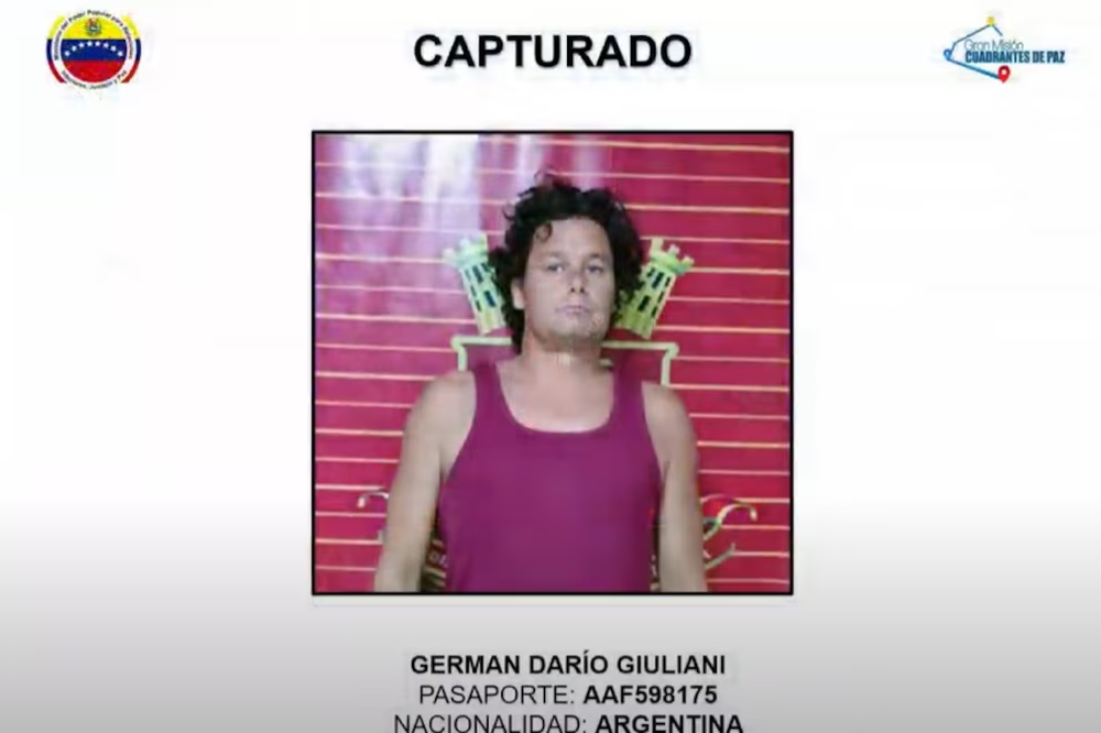 El abogado Germán Darío Giuliani fue arrestado en Venezuela, según informó Diosdado Cabello.