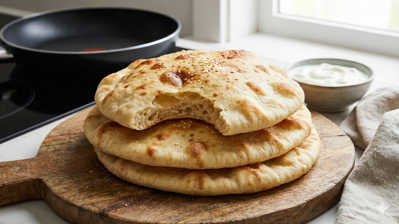 pan arabe en sarten, la receta facil y rapida: como hacerlo sin horno ni harina