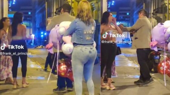 Un hombre sorprendió con regalos a trabajadores sexuales en San Valentín. Foto: Captura TikTok