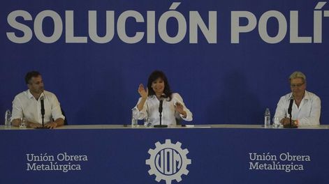 Los Andes | Cristina Kirchner en el acto que organizó la Unión de Obreros Metalúrgicos. / Foto: Clarín
