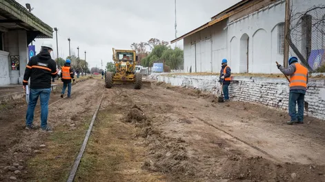 Comenzaron las obras del Tren de las Cercanías en el este mendocino.&nbsp; (Gentileza Marcelo Roux - Prensa Municipalidad de San Martín)