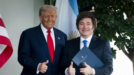 Javier Milei junto a Donald Trump en la Casa Blanca&nbsp;