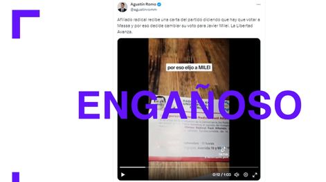 Los Andes | Es engañoso el video que asegura que la UCR llamó en una carta a votar por Massa: la invitación es del grupo “Radicales en Unión por la Patria”