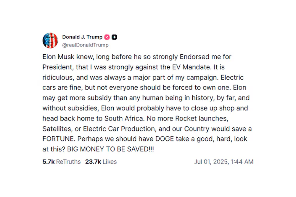 El mensaje de Donald Trump en su red social