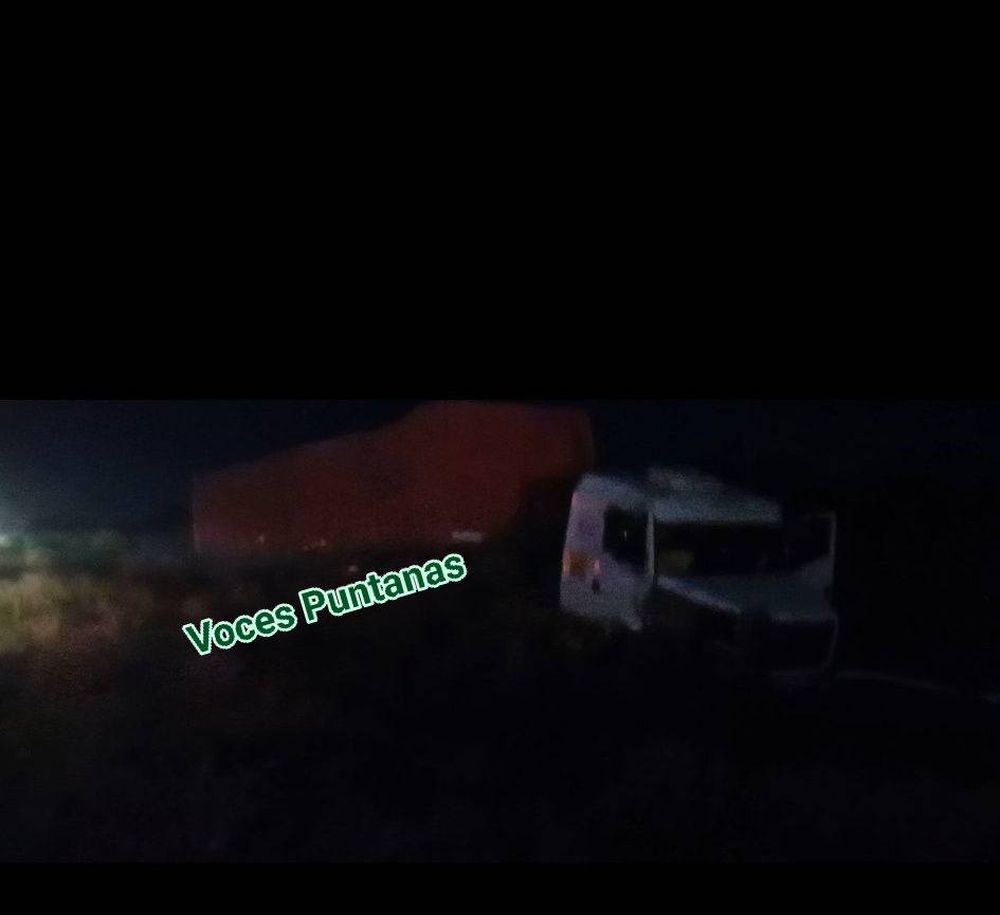 El camión involucrado en el choque donde murió una familia mendocina. 