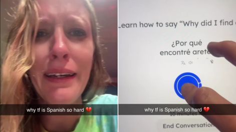 Británica llora por intentar aprender idioma.