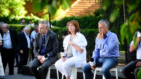 Los Andes | Patricia Bullrich, en el plenario de Juntos por el Cambio de este lunes. (Clarín)