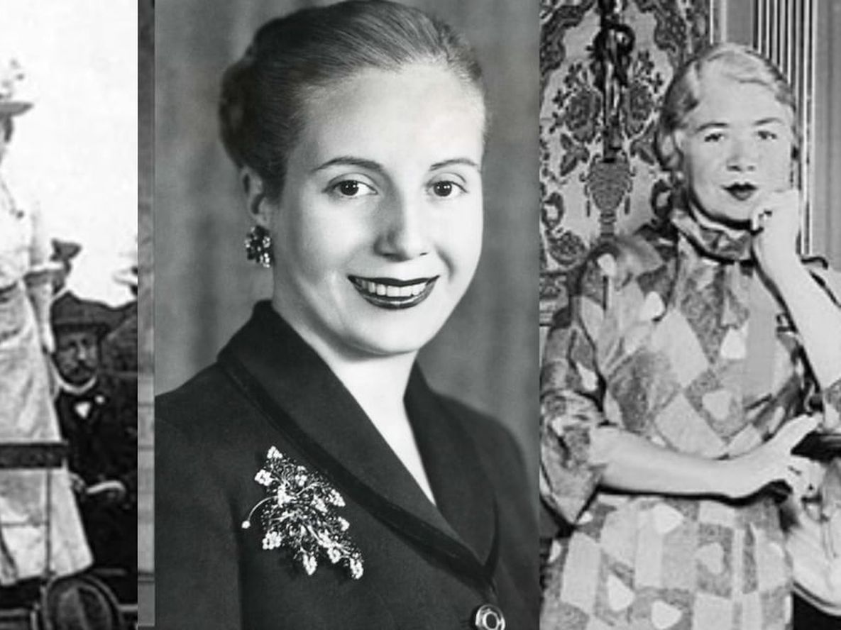 Rosa Luxemburgo, Eva Duarte de Perón y Alfonsina Storni.