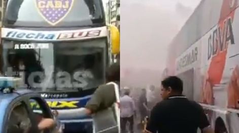 Videos: Boca y River salieron hacia la Bombonera en medio del fervor de sus hinchas