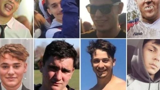 Los ocho rugbiers acusados del asesinato de Fernando Báez Sosa, ocurrido en enero de 2020 en Villa Gesell / Archivo