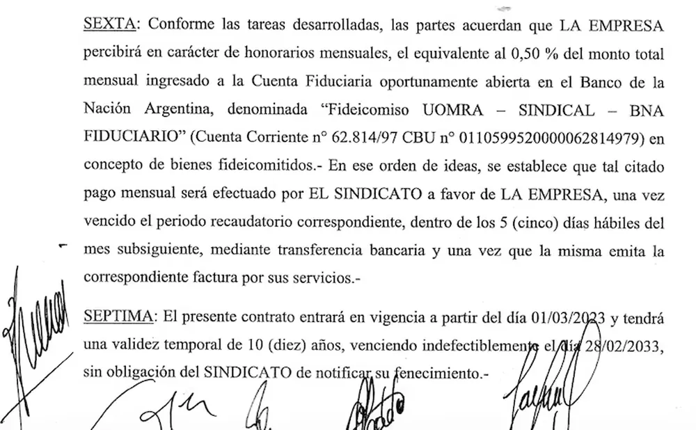 El acuerdo entre la UOM y la empresa USEM S.A. Le otorga el 0,5% del monto recaudado.