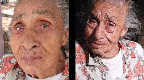 La abuelita abandonada por sus “16 hijitos” mintió: tiene dinero, pareja e hijos que la cuidan. / Foto: Gentileza