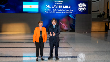Javier Milei se reunió con Kristalina Georgieva en Washington. Foto: X / @KGeorgieva