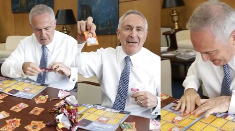 Marc Stanley compartió en las redes el momento en el que el 10 sale en uno de los paquetes que abre, pero su desprolijidad fue blanco de críticas. Foto: Web