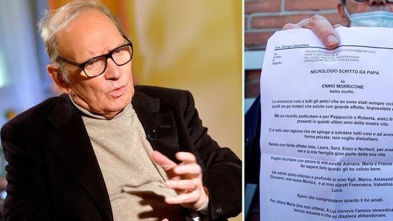 Ennio Morricone dejó una carta de despedida para sus familiares y amigos