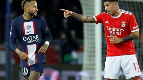 Enzo Fernández y Neymar se cruzaron durante la Champions League. / Gentileza.