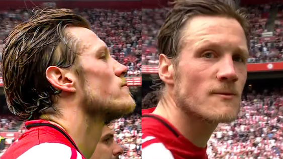 Weghorst antes de su reacción contra un camarógrafo. Weghorst antes de su reacción contra un camarógrafo.