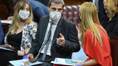 Los Andes | Las senadoras Anabel Fernández Sagasti y Juliana Di Tullio, junto a su par Ricardo Guerra.