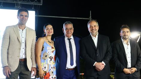 Los Andes | Los intendentes Emir Andraos (Tunuyán), Flor Destéfanis (Santa Rosa), Edgardo González (Lavalle), Matías Stevanato (Maipú) y Fernando Ubieta (La Paz). Foto: @MatiasStevanato