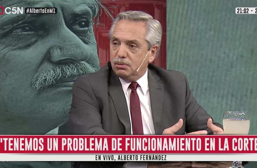 Alberto Fernández criticó a la Corte durante su entrevista en el canal C5N.