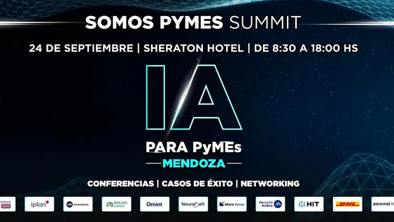 Mendoza será sede del evento más importante de inteligencia artificial para pymes, organizado por Somos PyMEs, con referentes, casos de éxito y herramientas para potenciar la competitividad de las empresas.