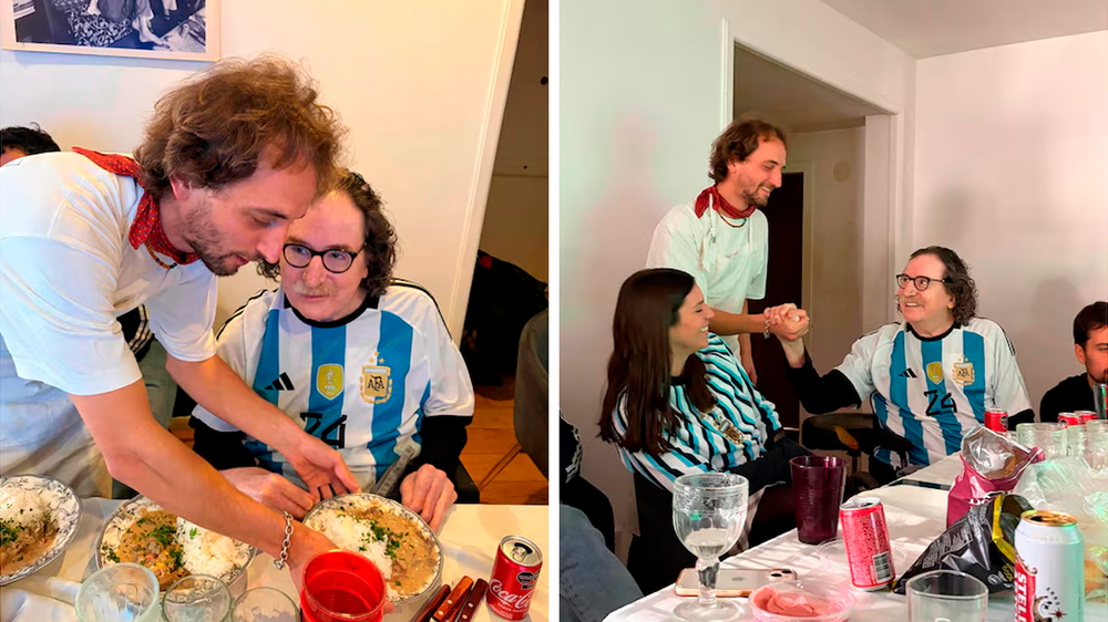 Charly García compartió un almuerzo con amigos para seguir a la Selección argentina.
