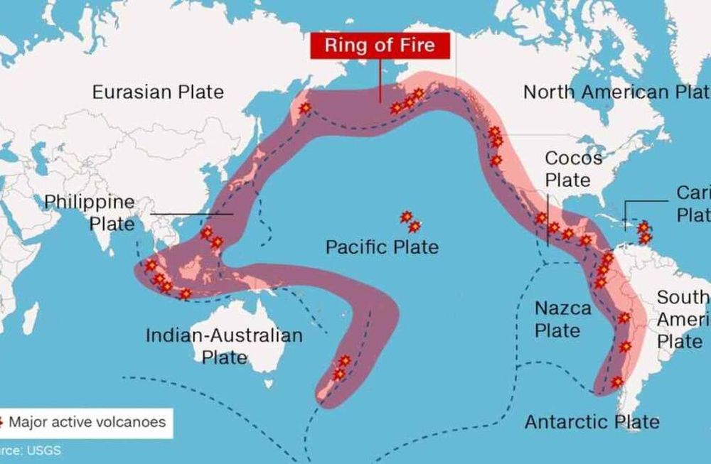 El temido Cintur&oacute;n de Fuego en el oc&eacute;ano Pac&iacute;fico