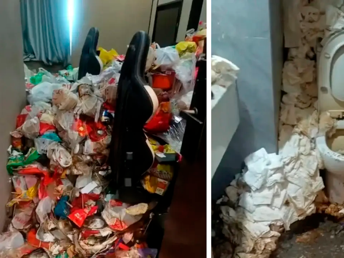 La sorpresa de los trabajadores de un hotel al descubrir el espantoso estado de la habitación de un jugador de eSports.