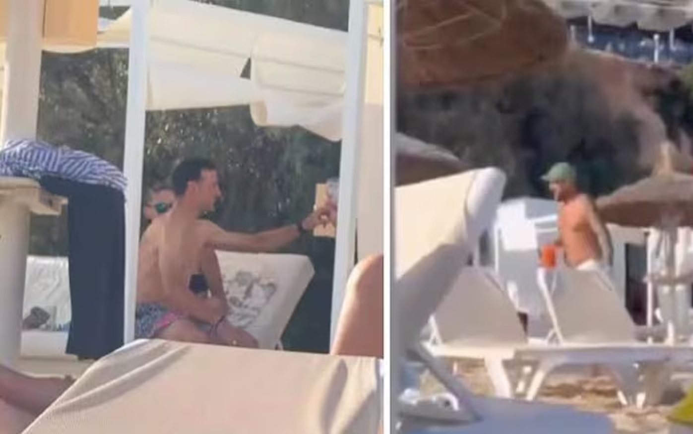 El divertido encuentro de Lionel Scaloni con hinchas argentinos en la playa: look animal print y un trago de regalo