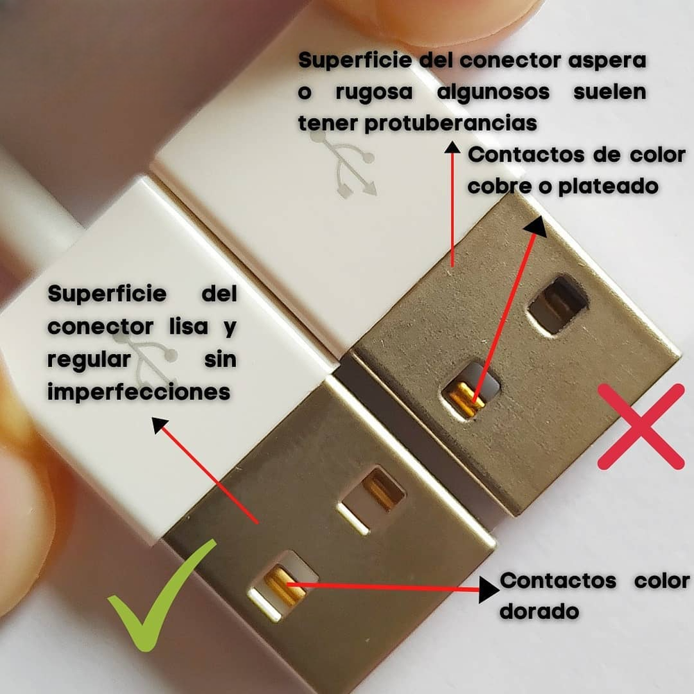 Las imitaciones suelen tener bordes irregulares, materiales livianos y fallas visibles en sus conectores.