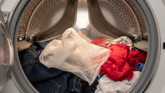 ¿que significa poner una bolsa plastica dentro del lavarropas?