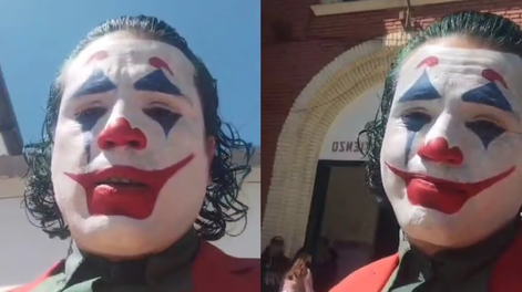 Un hombre disfrazado del Joker quiso votar en una escuela en Buenos Aires.