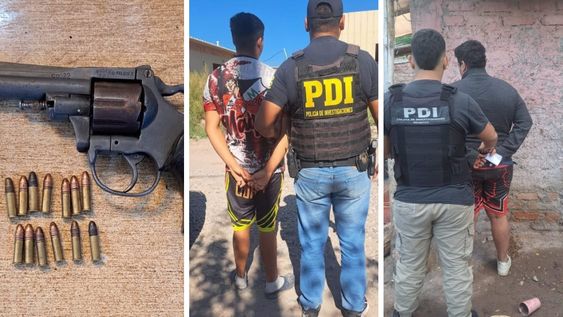 Detenidos con armas en Maipú. Gentileza Ministerio de Seguridad y Jusicia.&nbsp;