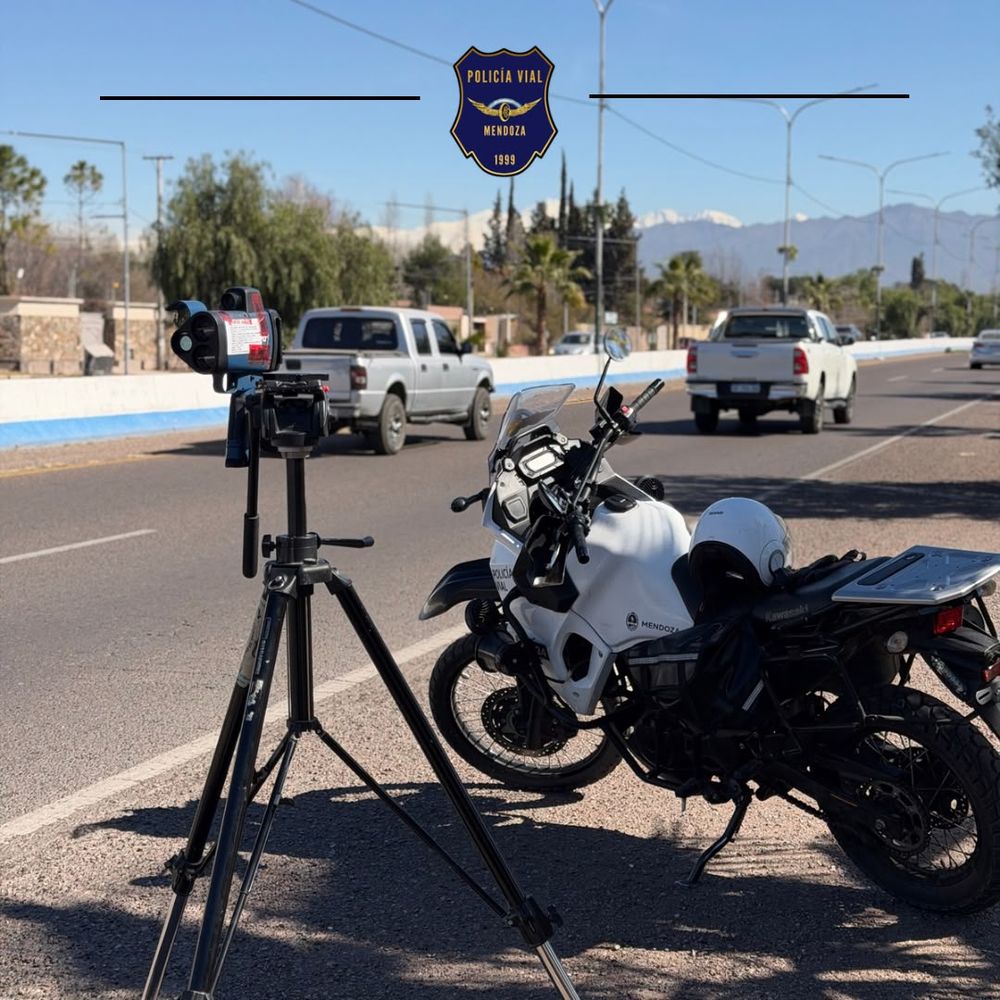 Operativo vial donde se realizaron multas por velocidad con radares. Gentileza Ministerio de Seguridad.&nbsp;